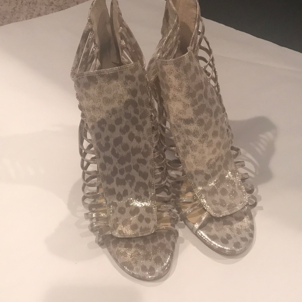 Ivanka Trump gold snake print heels
